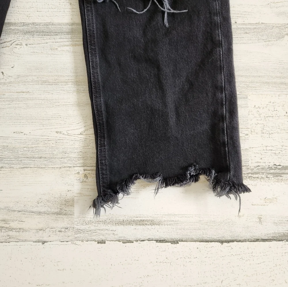 Free People We The Free Maggie Mid Rise Straight Leg Jeans Black Size 27